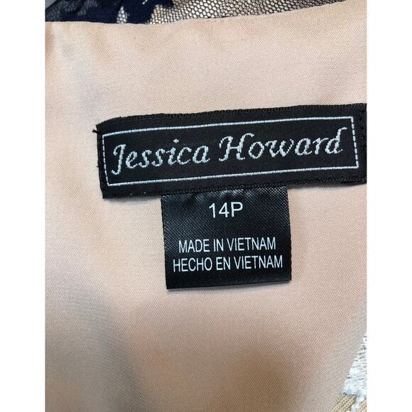Jessica Howard navy lace dress short sleeved size 14 p - Picture 11 of 12